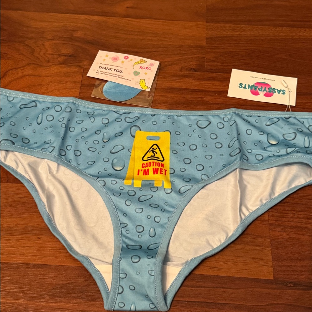 Blue Water Droplet Panties